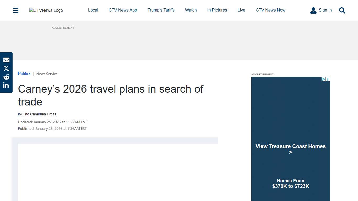 Carney set to spend much of 2026 travelling the world